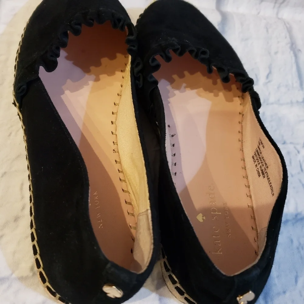 Kate Spade Lisbon Black Suede Espadrille